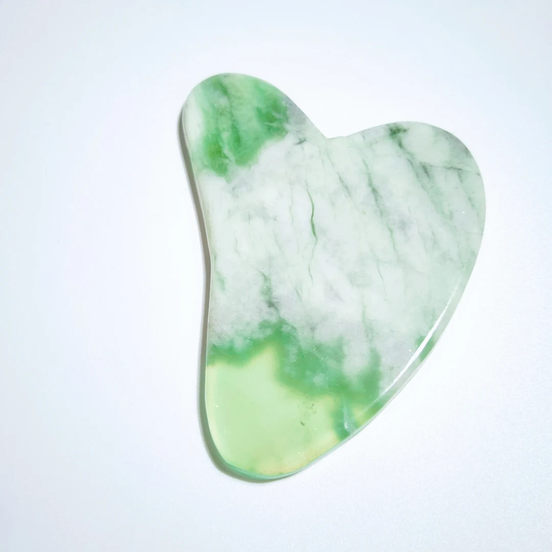 

Beautiful Equipment Spiky Xiuyan Jade New Shape Face and Body Natural Gem Stone Gua Sha Board