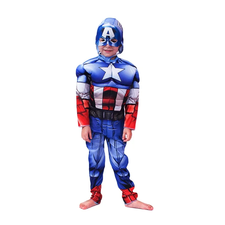 

Super hero Captain of America Cosplay Costume boys super hero role play Jumpsuits for  America movie costume, As picture