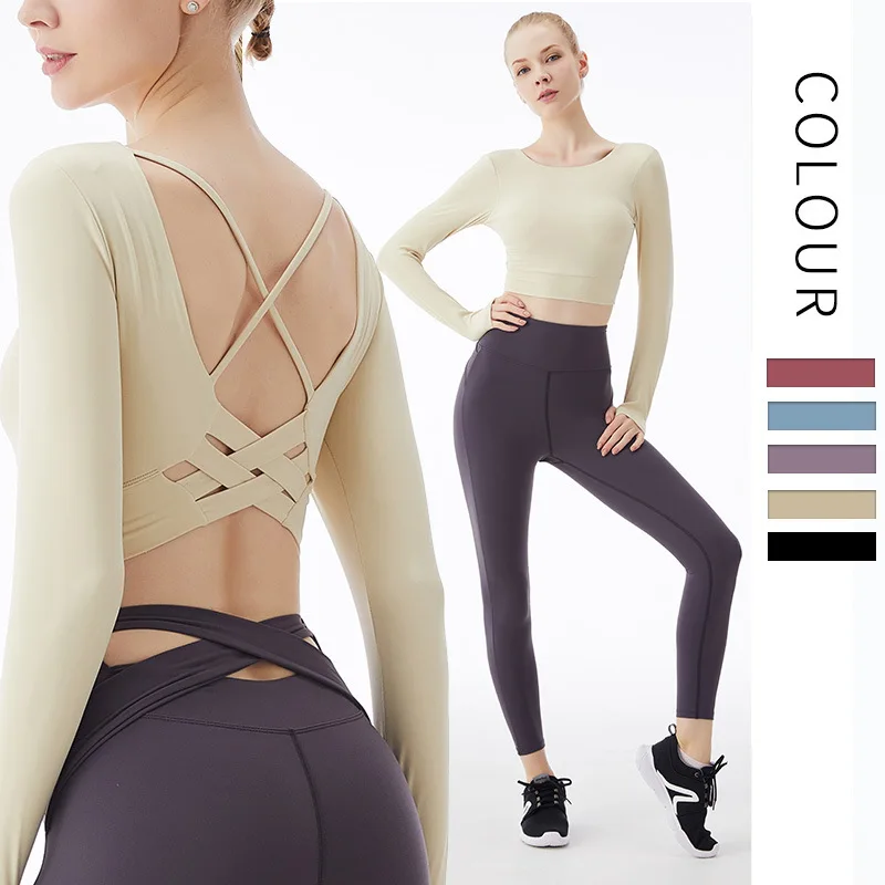 

2020 Custom Logo Reliable Quality Wholesale Seamless Gym Fitness Clothes Yoga Fashion Women Sports Wear Sets (long sleeve+pants)