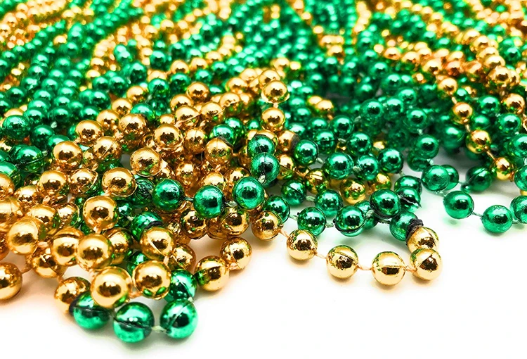 Wholesale Custom Gold Mardi Gras Beads Irish St Patrick's Day Plastic