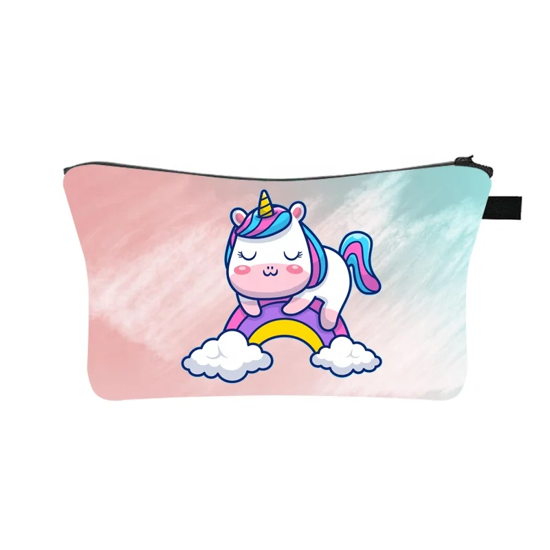 

Cartoon Unicorn Cosmetic Case Women Fashion Makeup Bag Girl Large Toiletry Bag Zipper Pouch Travel Organizer Bags, Customized