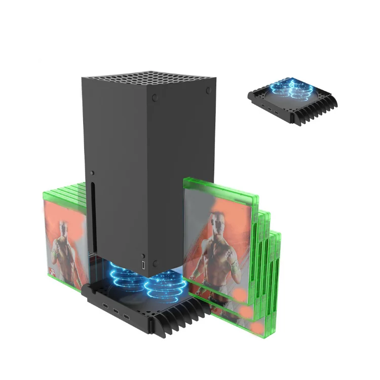 

3 In 1 Charging Base Console Cooling Stand Game Disc Storage For Xbox Series X, Picture