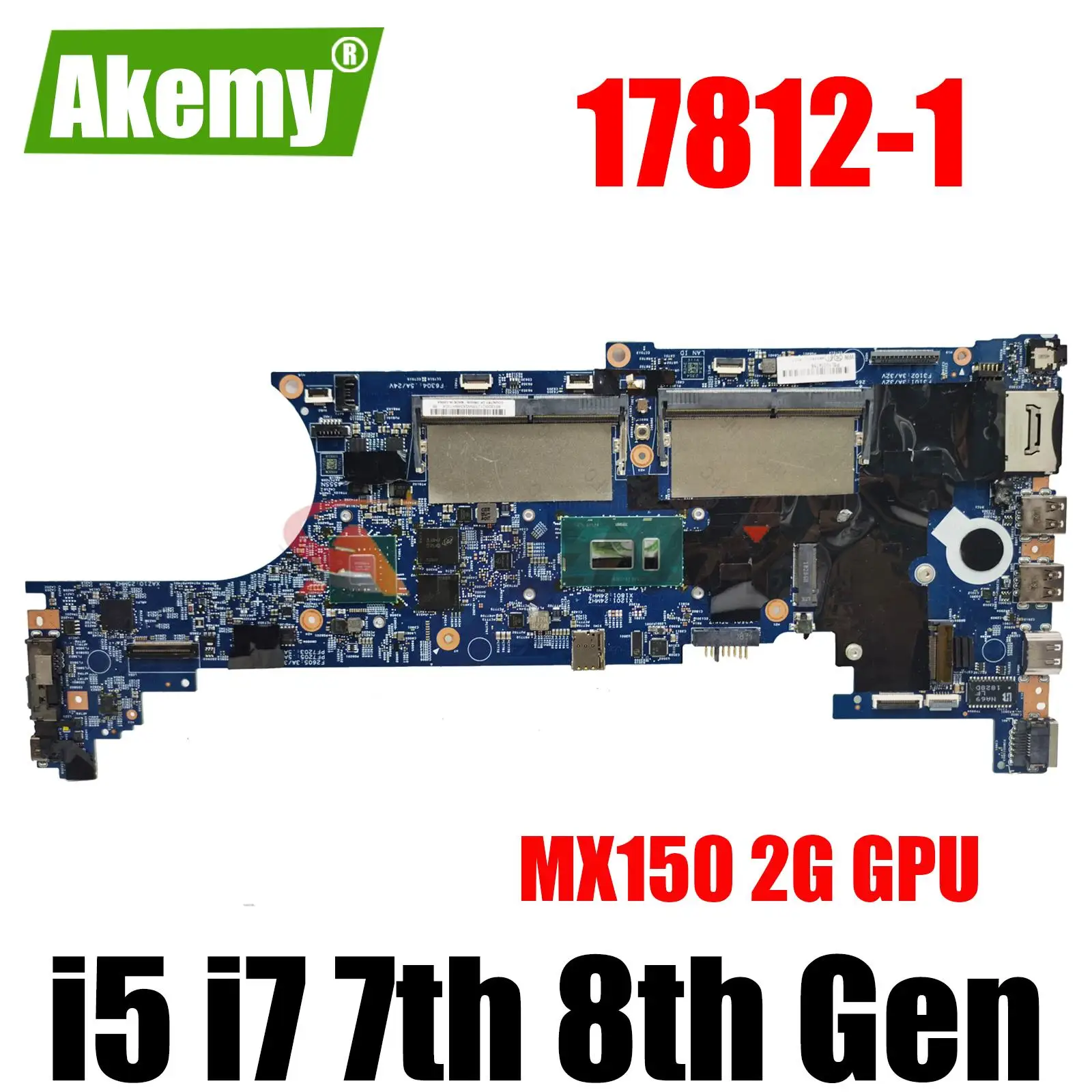 

17812-1 Motherboard.For Lenovo ThinkPad T580 P52S Laptop Motherboard.With i5 i7 7th 8th Gen CPU.MX150 2G GPU.DDR4 100% Test Work