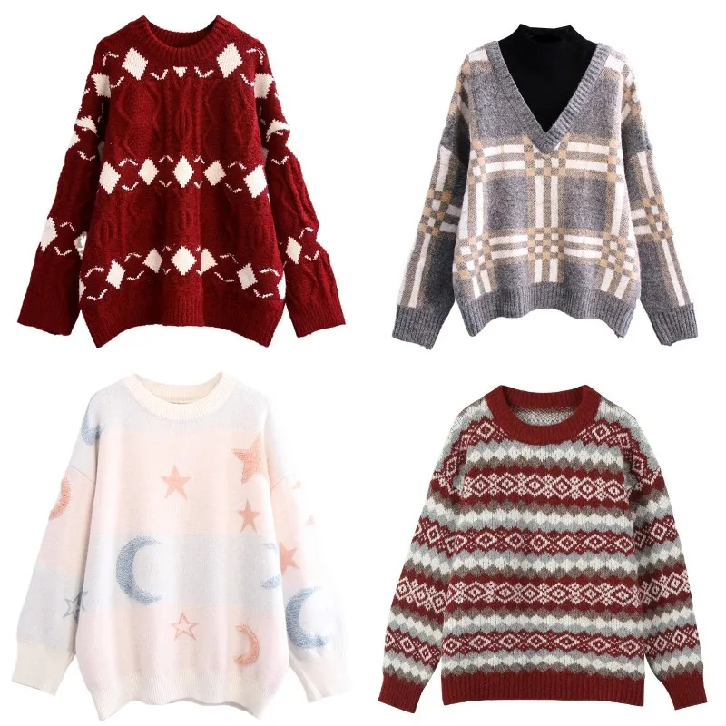 

hot selling pure cashmere casual knit women's sweaters