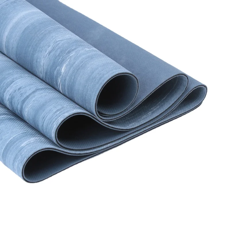 

Customized Logo Foldable Eco Friendly Non Slip Pu Natural Rubber Yoga Mat, Blue