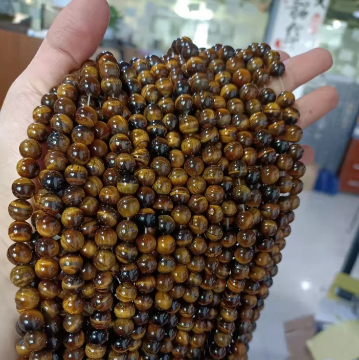 

factory wholesale loose gemstone bracelet making natural tiger eye stone loose beads
