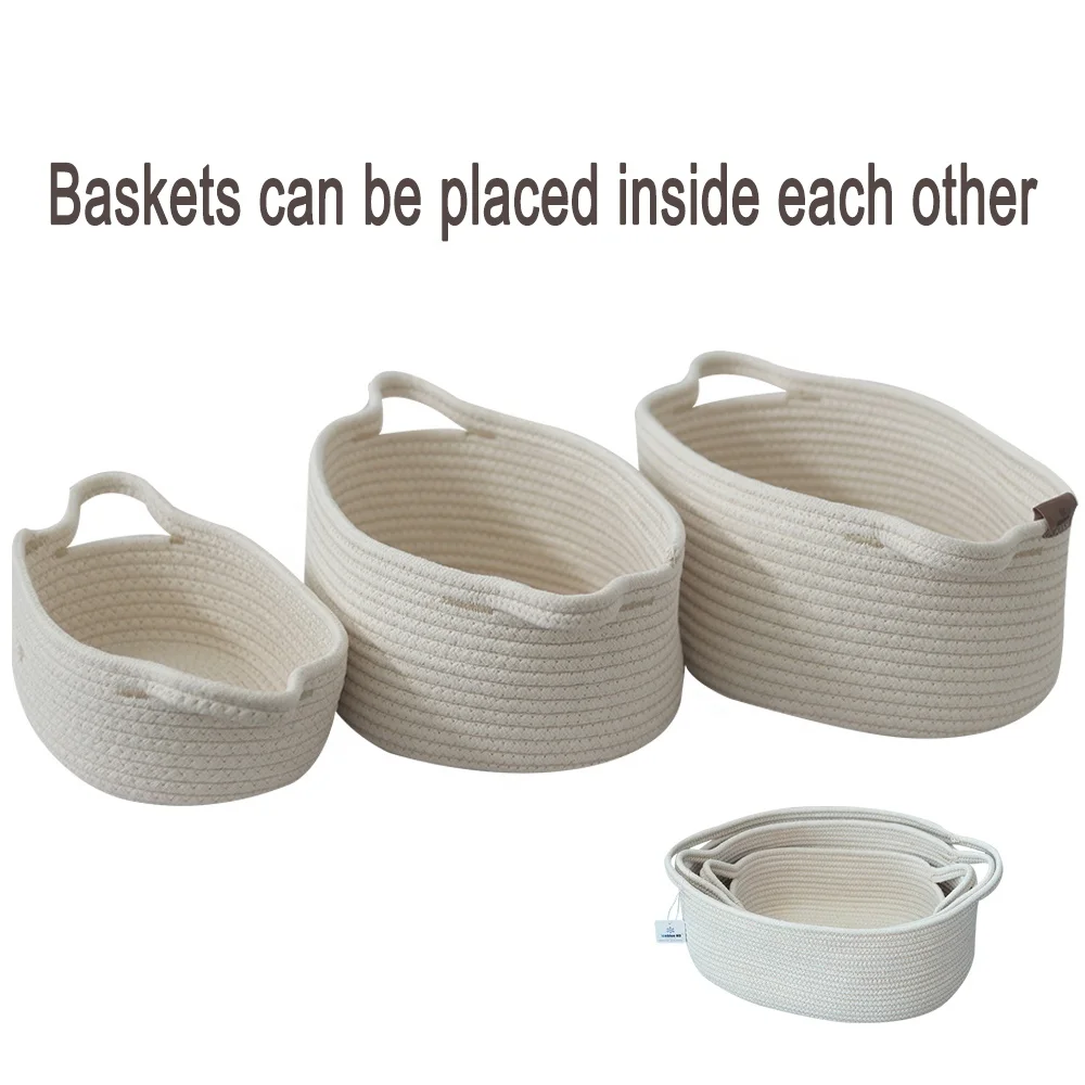 

ICEBLUE HD Natural Beige Rope Woven Storage Basket Set