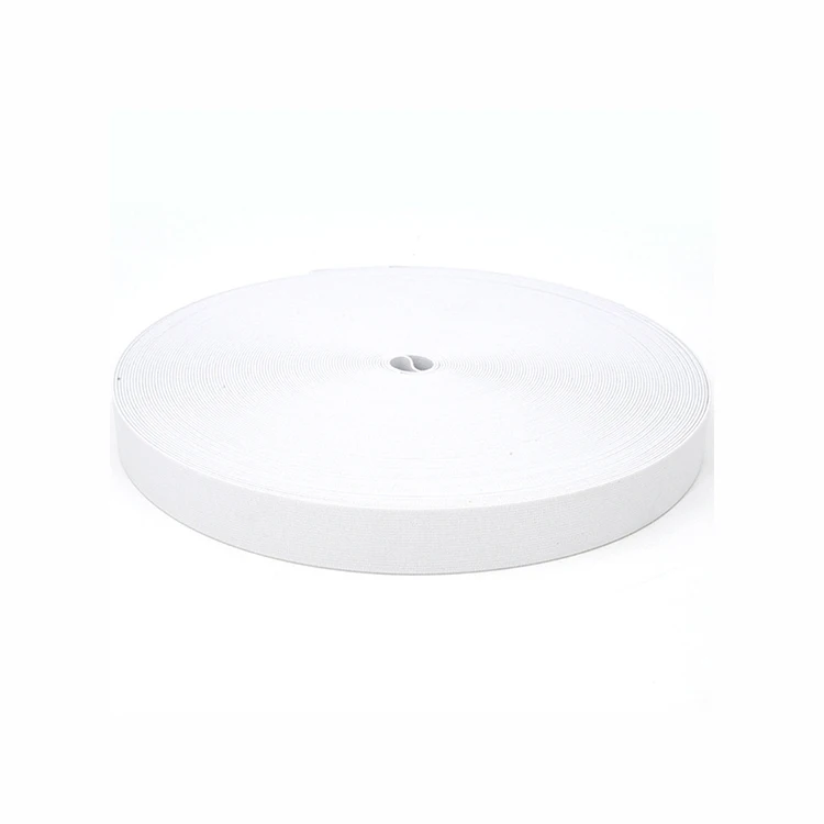 

New Custom Jacquard Webbing Elastic Cotton Webbing White Elastic Band For Fitness, Accept customized