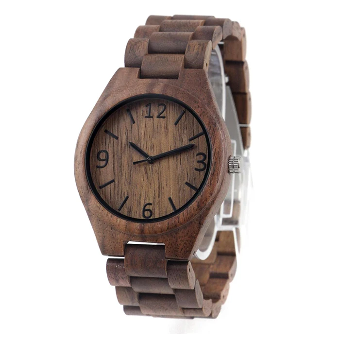 private label cheap quartz bamboo wooden case watches for men and women