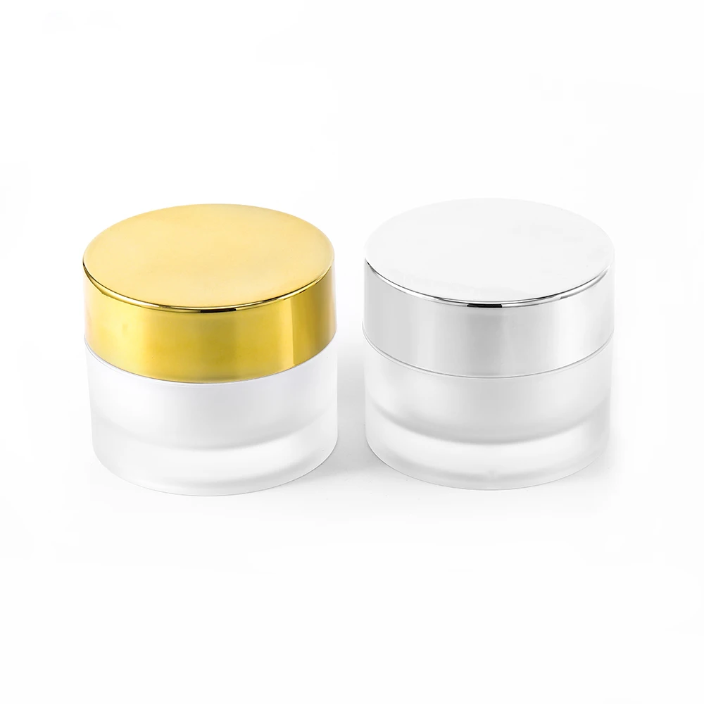 
gold silver cap frosted 50g acrylic round scrub jar cosmetic cream container in stock 