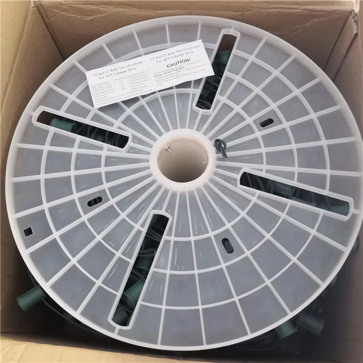 Led Black C7 Christmas Light Bulk Spool Stringer Blank Sockets 12 Inch Spacing 500ft Spt1 Rated