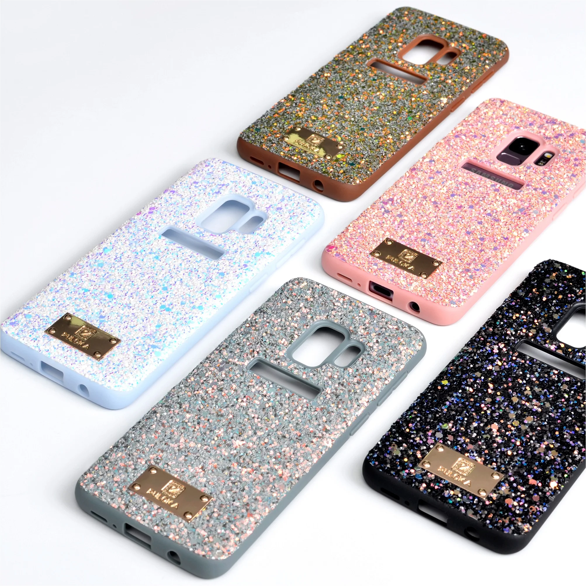 

Puloka Luruxy Glitter Lady For Samsuang s21/s21plus/s21ultra Glitter Case Moblie Phone Back Cover, 6 colors
