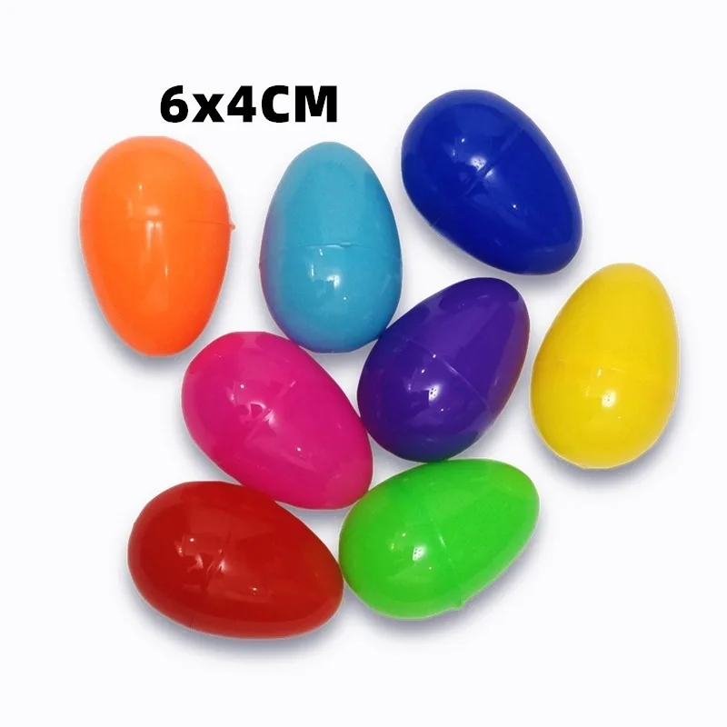 Plastic Easter Eggs Pack Empty Easter Hunt Eggs 6*4cm Colours Assorte 