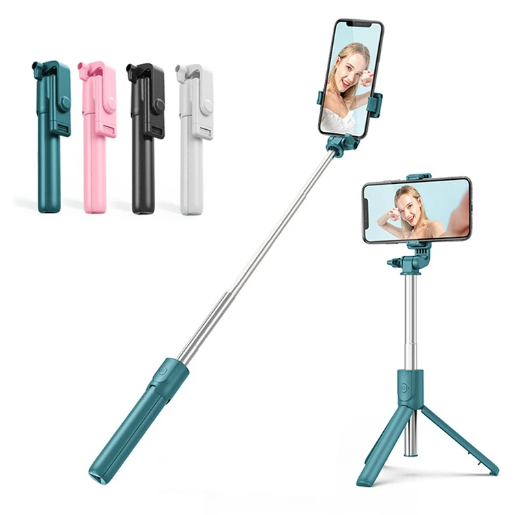 

Mobile phone selfie stick live broadcast integrated telescopic portable camera photography stand tripod universal, Black, white, pink, dark green