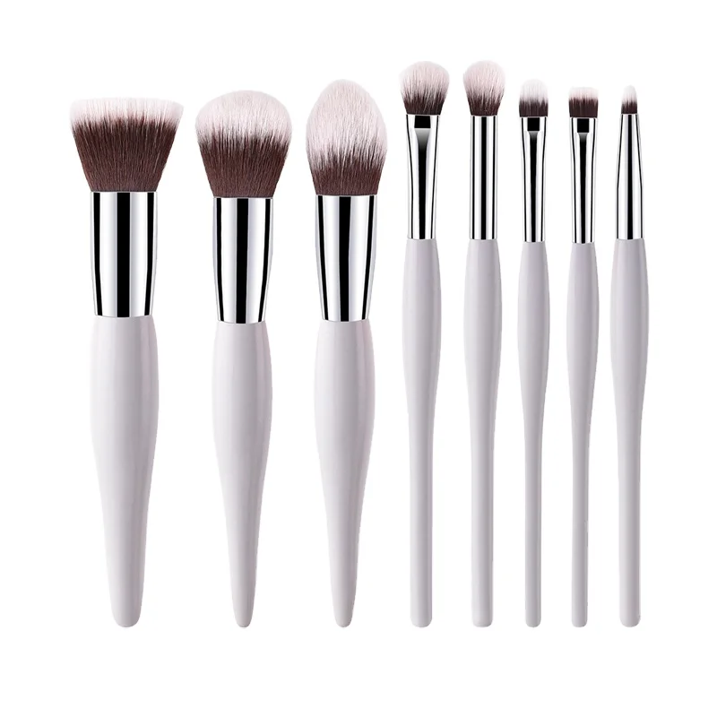 

Girl's beauty tools ZNYBEAUTY 8pcs makeup brush set with white black wooden handle personalised make up brush, 2color