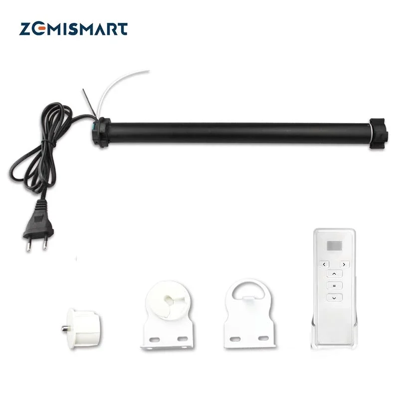 

38mm smart blinds tubular motor for roller blinds Automatic Work With Wall Switch Electric Roller Smart window Blinds Zemismart, Black