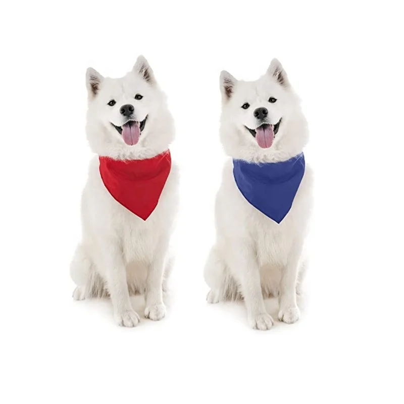 

bandanas para perros Fanni Colorful Square Dog Bandana Solid Color 100% Cotton Dog Bandana Plain For Wholesale, Picture shows