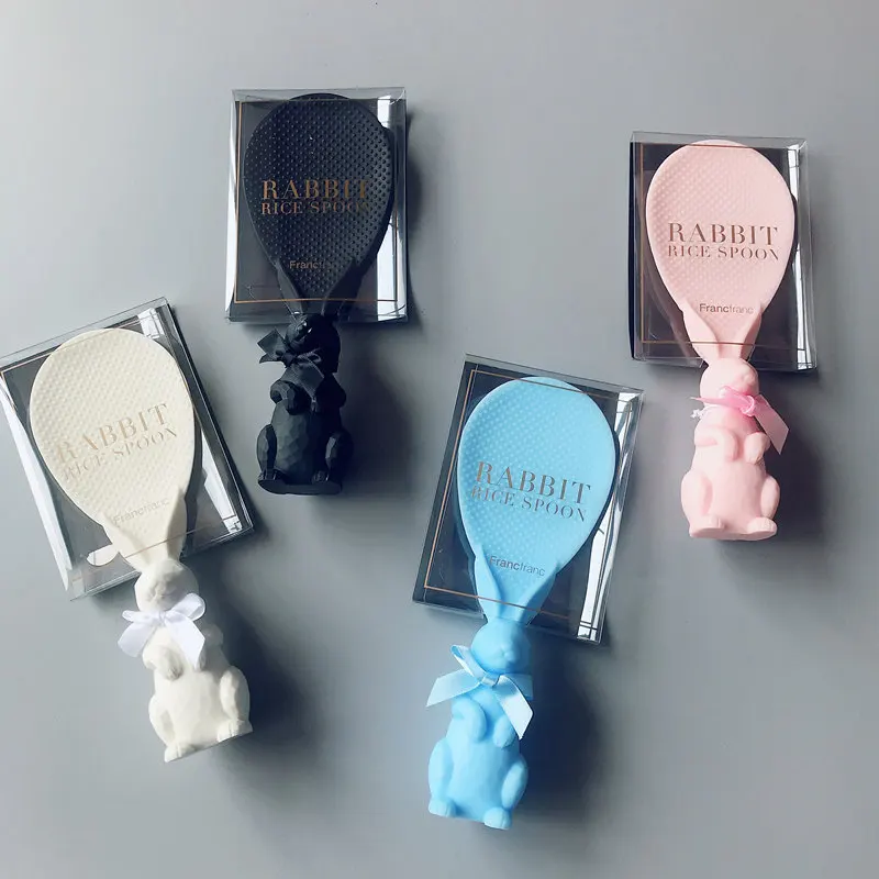 

Creative Japanese rice spoon non-stick rice plastic stand able rice scoop tableware, Blue,white,black,pink