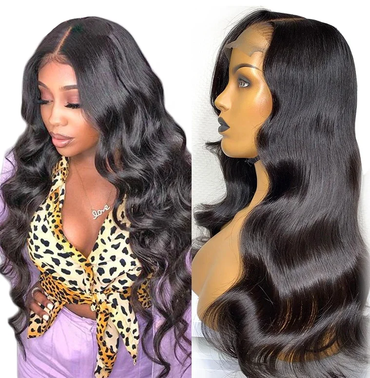 

Cheap Wholesale Body Wave Natural Lace Frontal Wig Transparent Lace Unprocessed Virgin Brazilian Human Hair Wigs For Black Women
