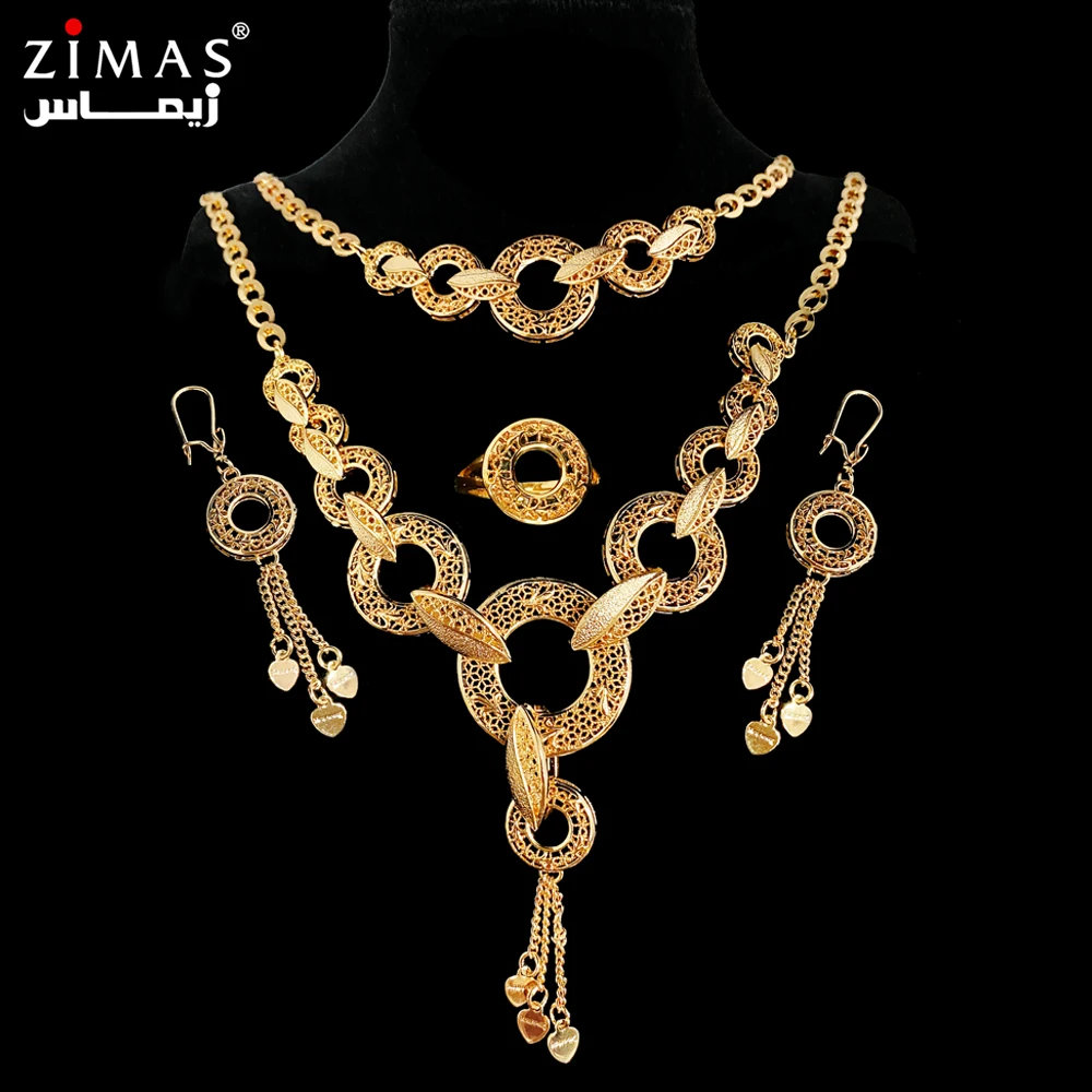 

2021 African Jewelry Set Gold Plated With zircon High Quality Necklace Jewelry Sets For Women jewelry vendors China