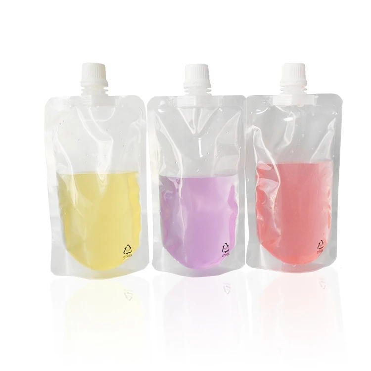 
High quality Plastic beverage spout pouch Fruit Juice drink Spout bag With custom printing 
