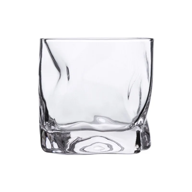 

BDBS supplier 280ml Creative Whiskey Glass cups Drinking Glass Whisky Cup with Golden Rim, Clear