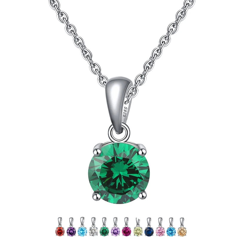 

Women Dainty Bling CZ 925 Sterling Silver Chain Custom Diamond Moon Stone Pendants Jewelry Necklace