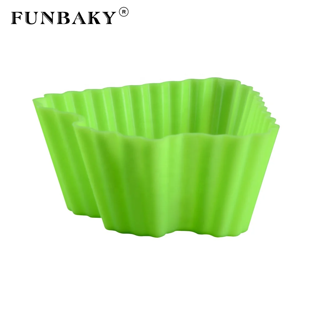 

FUNBAKY Silicone kitchen tools spades shape muffin cake cup bakeware making molds heat resistant silicone cup cake baking, Customized color