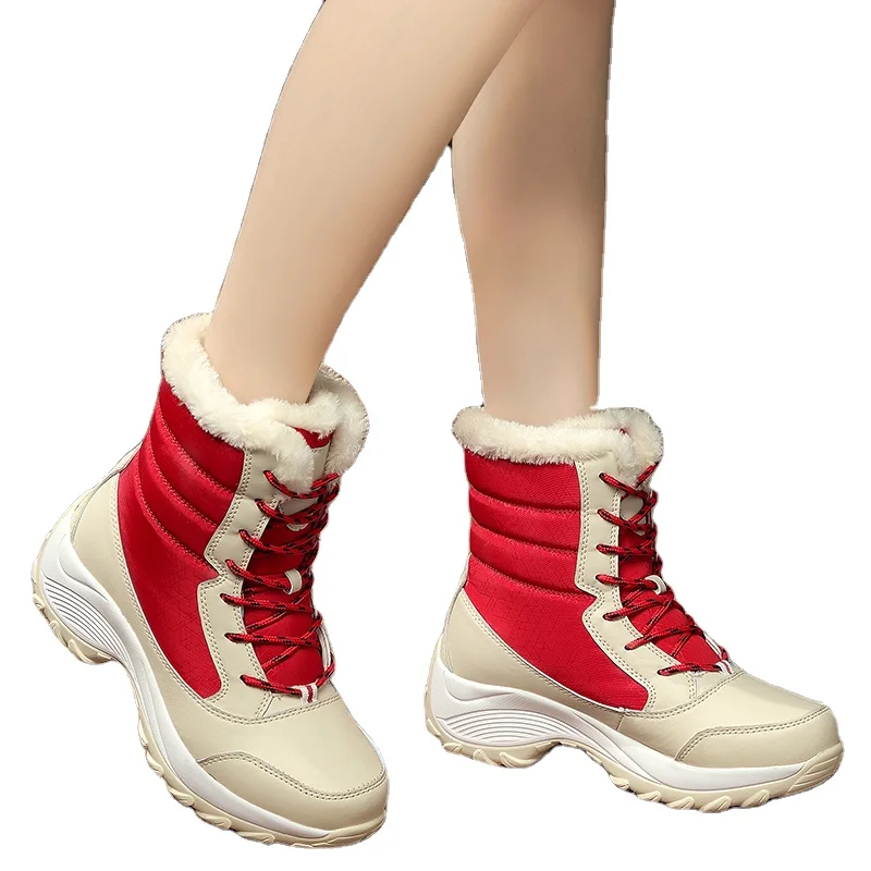 

Women's plus velvet snow boots autumn and winter flat-bottomed plus size women's boots