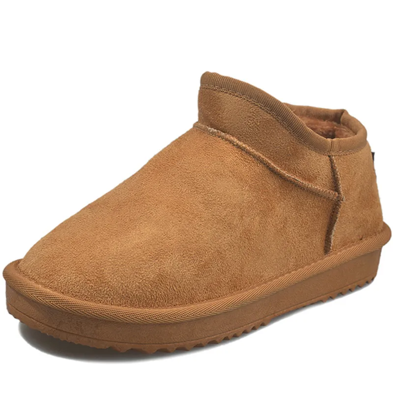 

Dropshipping Custom Logo Winter Low Top Snow Boots Round Toe Ladies Flat Shoes with Plush Warm Classic Style Women Short Boot