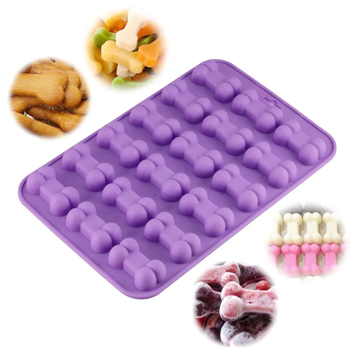 

18 Units 3D Sugar Fondant Cake Dog Bone Form Cutter Cookie Chocolate Silicone Molds Decorating Tools Kitchen Pastry Baking Molds, As shown