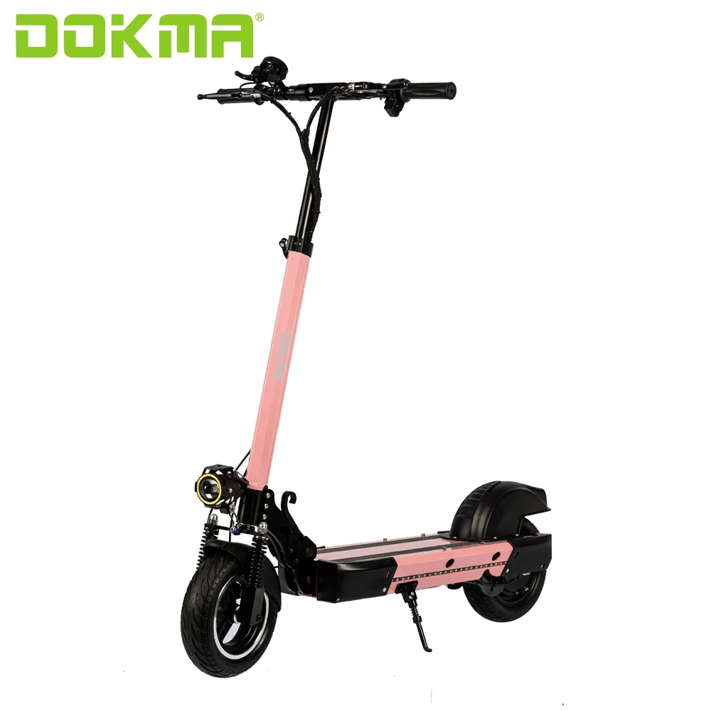 

DOKMA 500W 36V/48V 10 inch electric scooter with double hydraulic suspension Angle-headlight, Black/white/red