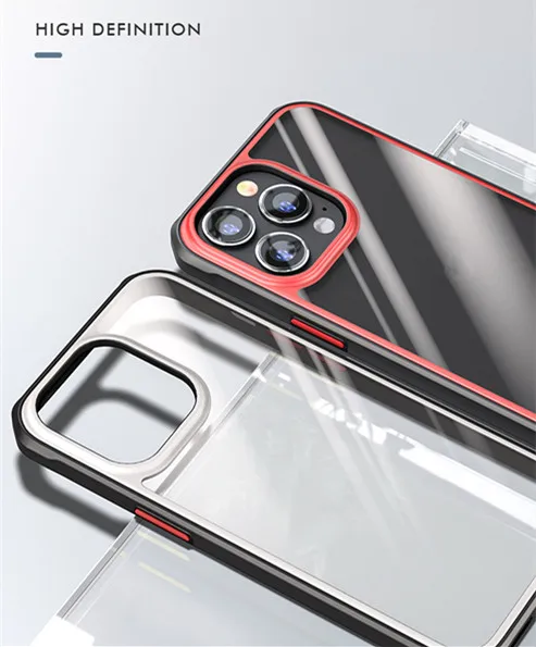 

Original IPAKY Case for iPhone 13 Cover 13 Pro Mini TPU PC Hybrid Transparent Shockproof Case for iPhone 13 Pro Max Case, Clear /grey
