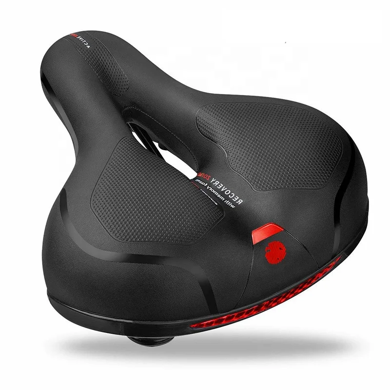 

Wide Foam Shock Absorber Bicycle Seat Comfortable Breathable Memory Sponge Road MTB Bike Hollow Absorption Rainproof Soft Saddle, Black, red, blue