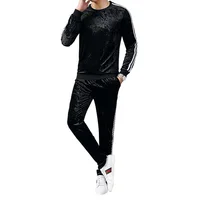 

luxury sports clothing track sweatshirt sweatpants sets men velour tracksuit