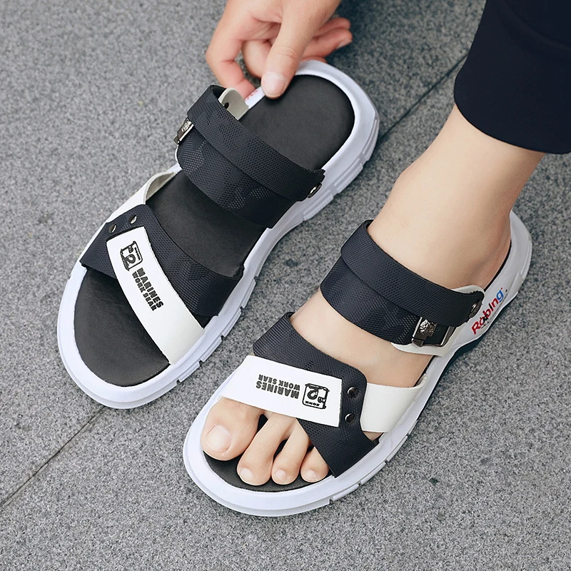 

2021 summer new trend versatile leisure sports cool slippers beach shoes men non-slip soft soles