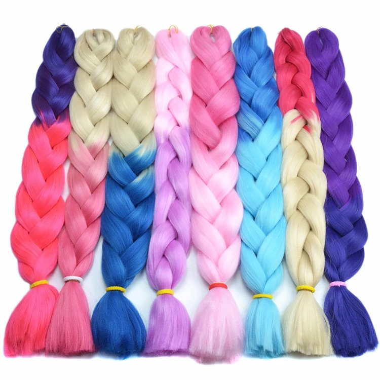 

Wholesale cheap price jumbo ombre braiding hair african crochet synthetic double color x pression hair braids for African girls