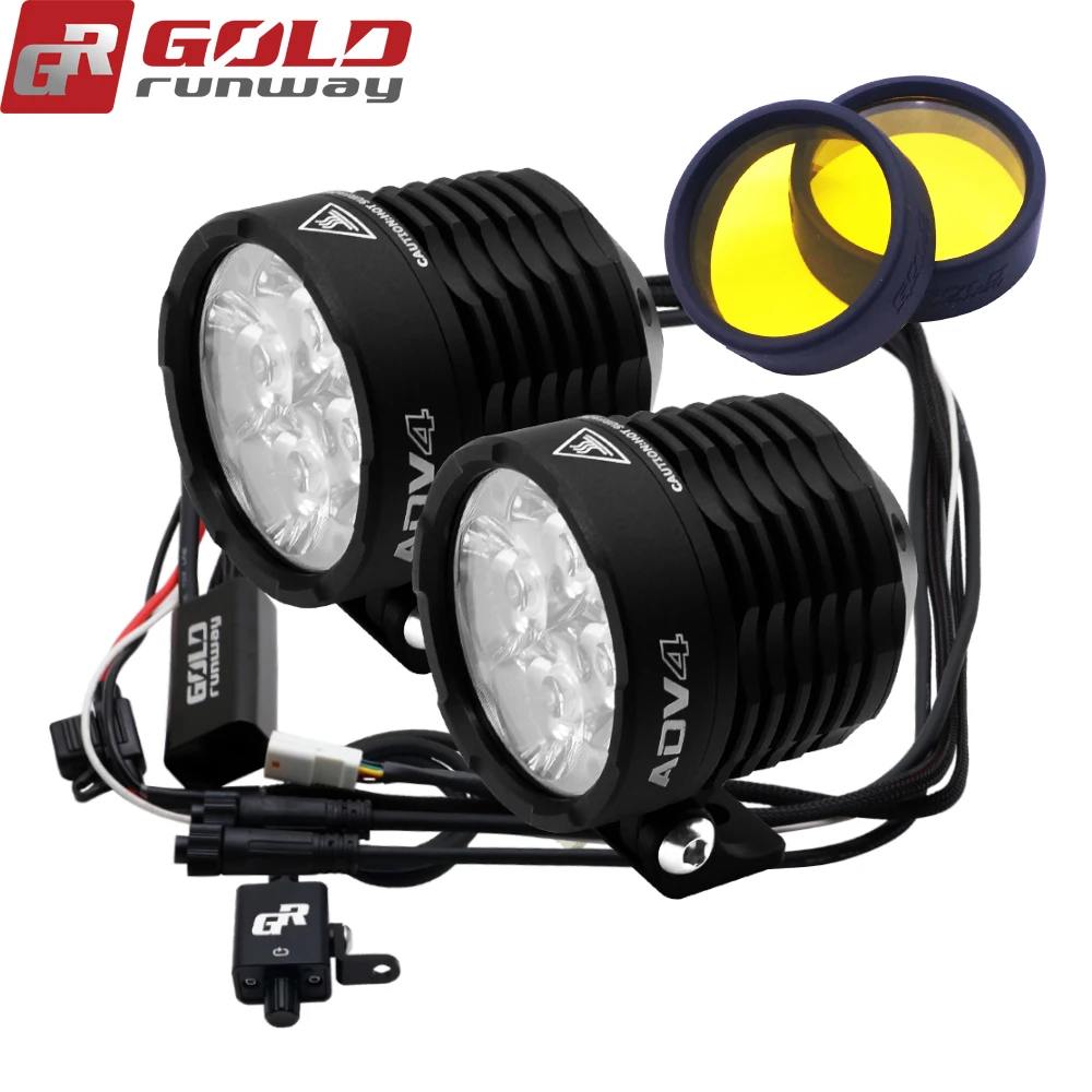 GOLDRUNWAY GR-ADV4 KITS USA XPL Chips LED 3600 Lumen 6000K Hi Lo motorcycle led light bar