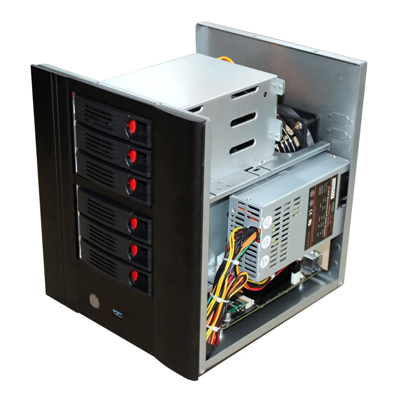 

High quality NAS 6 bays NAS server case nas storage cloud support Mini-itx motherboard