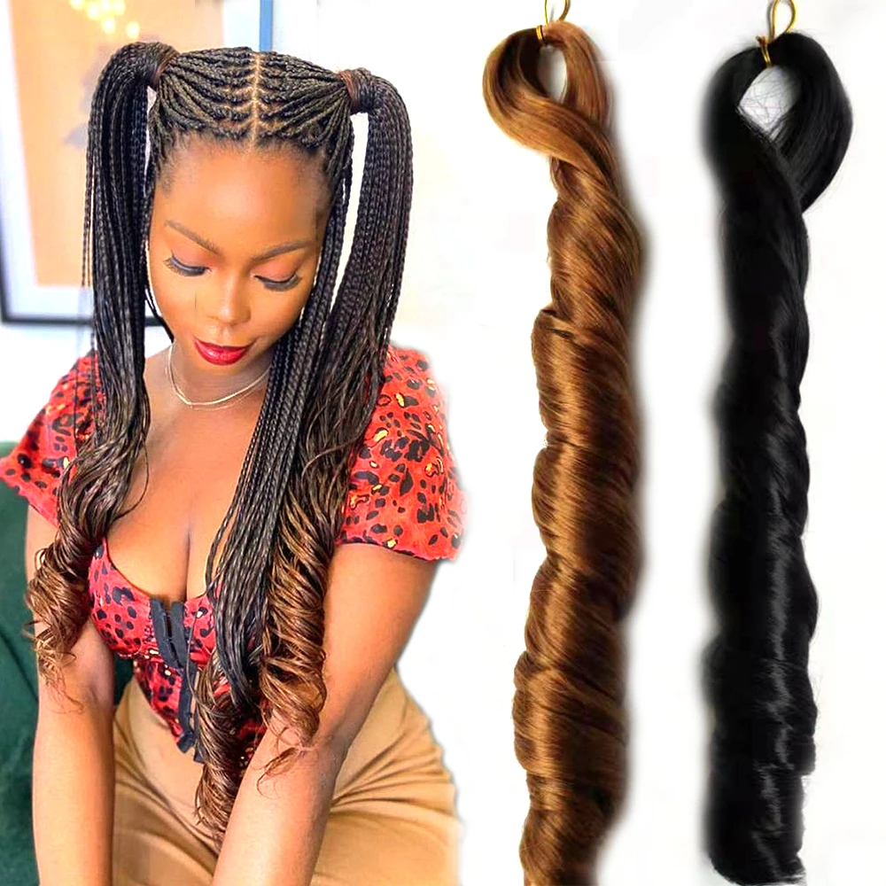 

Pony Style Loose Wave 24Inch Spiral Curly Braiding Hair French Curls Synthetic Braiding Hair Spiral Curl Wavy Braids
