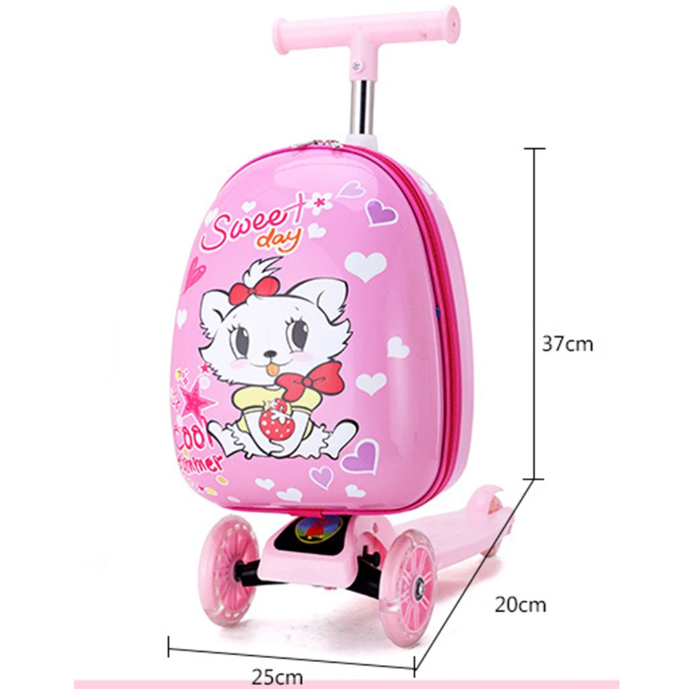 

New Design Kids Scooter Backpack Cartoon School Luggage Children's Skateboard Suitcase, Picture