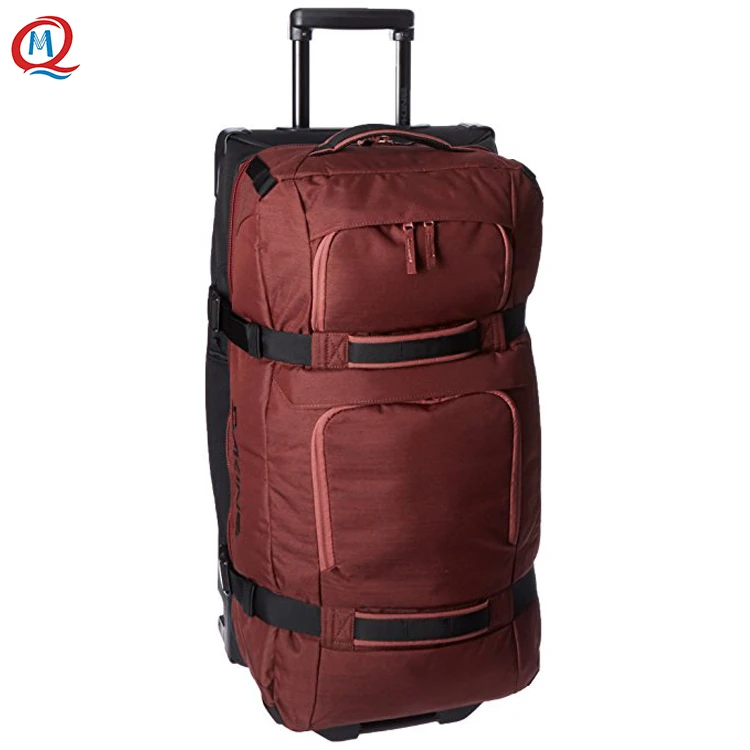 Brown Custom Rolling Duffle Bag with Wheels Waterproof Wheeled Travel Duffel  Luggage with Roller