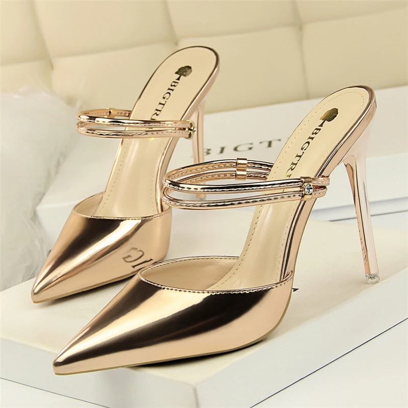 

Rose Gold Wholesale Women Shoes Party Dress Heels Fashion Ladies Stiletto High Heels Girls Pump Wedding High Heeled Shoes