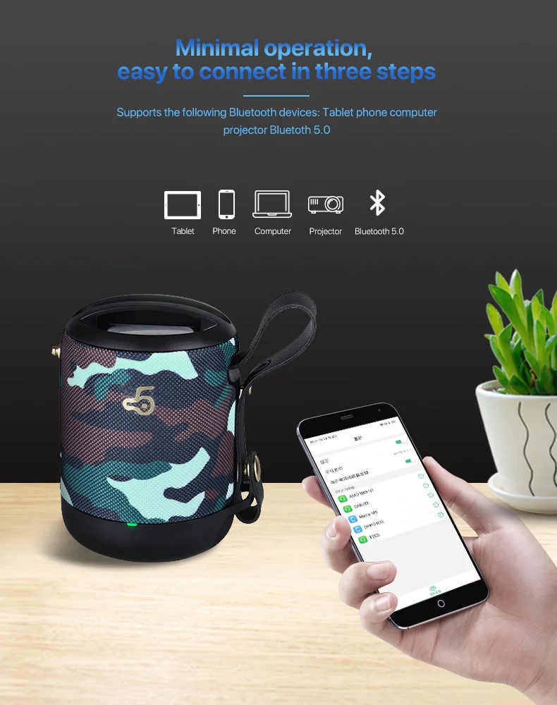 2020 Customized Logo Outdoor IPX4 Waterproof Wireless BT Speaker with TF Card - ANKUX.COM