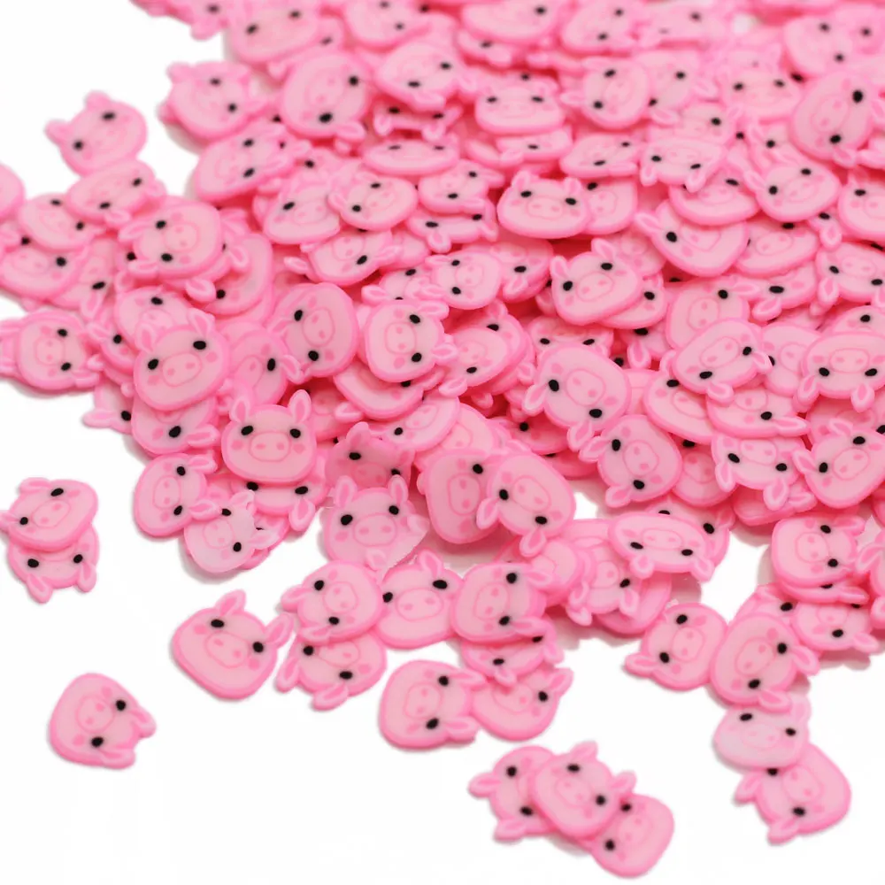 

Kawaii Miniature Cute 5mm 10mm for Kids DIY Stuffings Slime Accessory Pink Pig Animal Head Embellishment