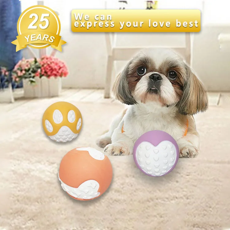 

Thinkerpet 2.5" Heart-shaped Customized Color Latex Squeaky Interactive Chew Dog Toys Ball for training