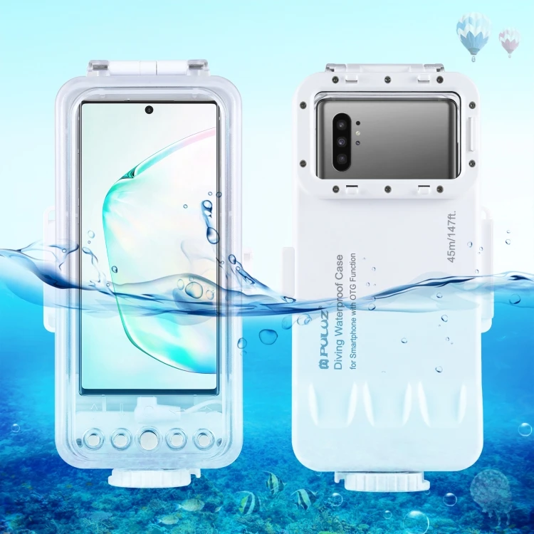 

PULUZ 45m/147ft Waterproof Diving Housing Photo Video Taking Underwater Cover Case for Galaxy Huawei Xiaomi Smartphone with OTG