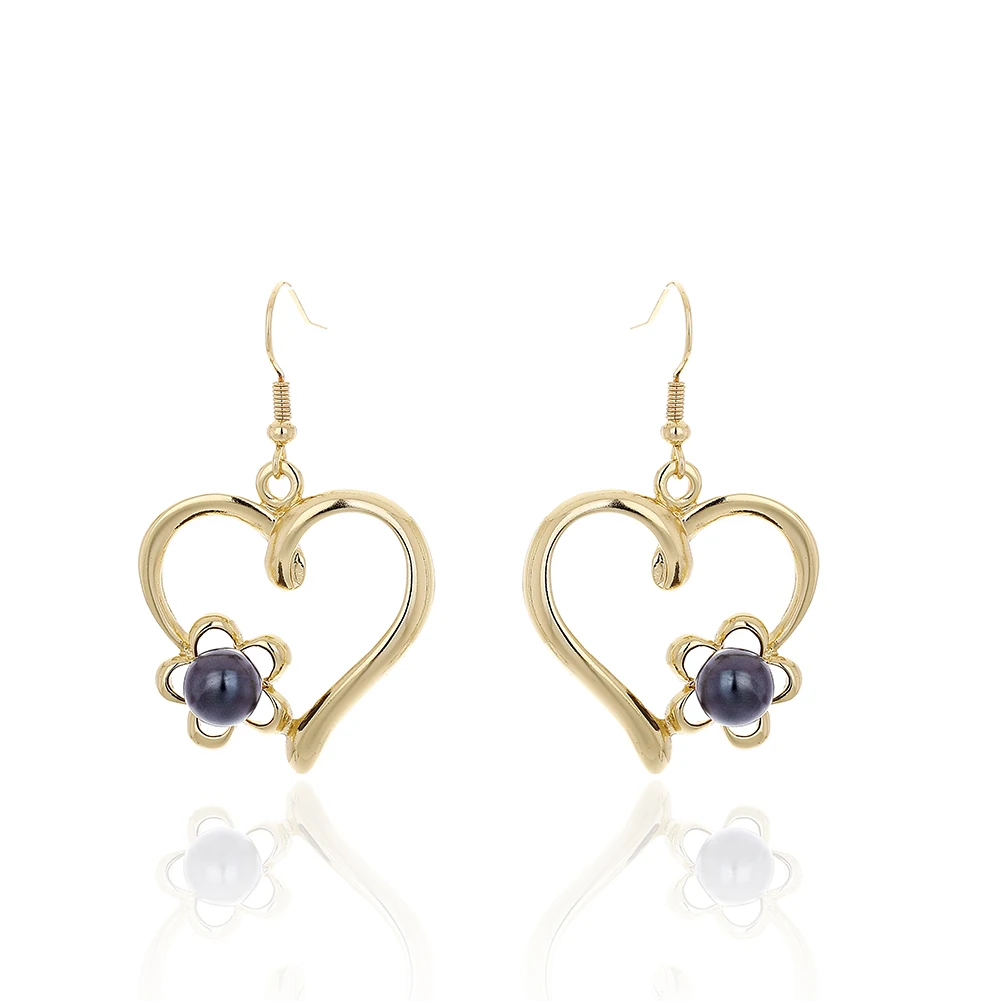 

SophiaXuan Valentines Pearl Earrings Flower Heart Pendant Women Jewelry Earrings, Picture shows