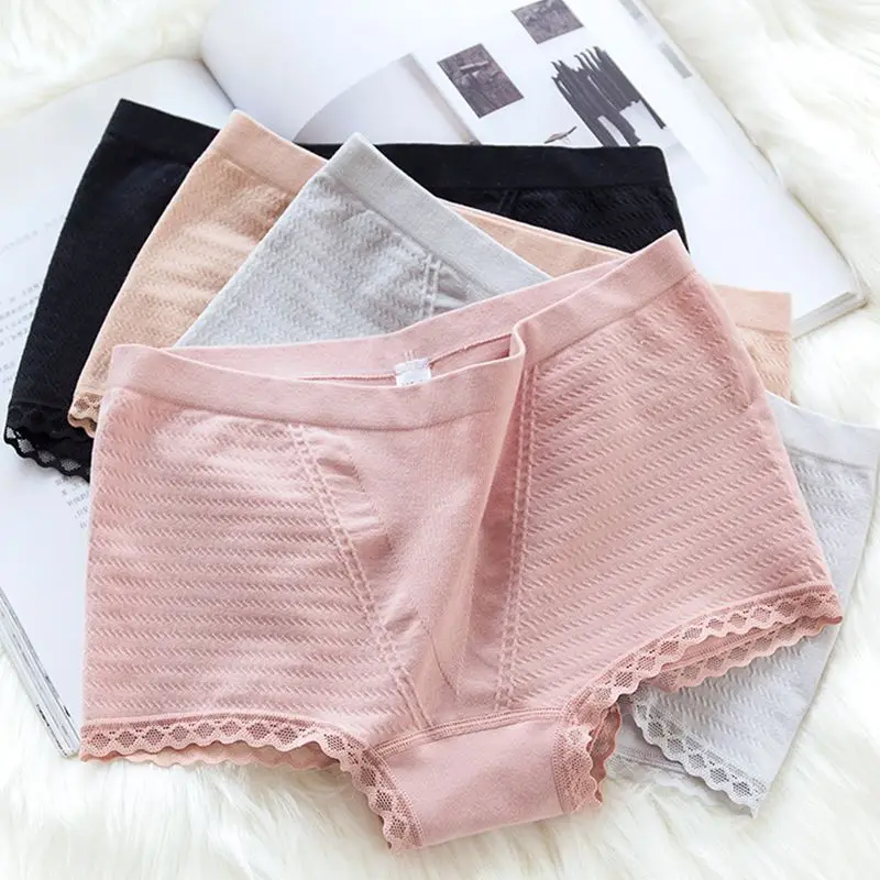 

mid-waist girl with belly up fresh bright colors breathable slim seamless panties women's panties lace panties boxer briefs