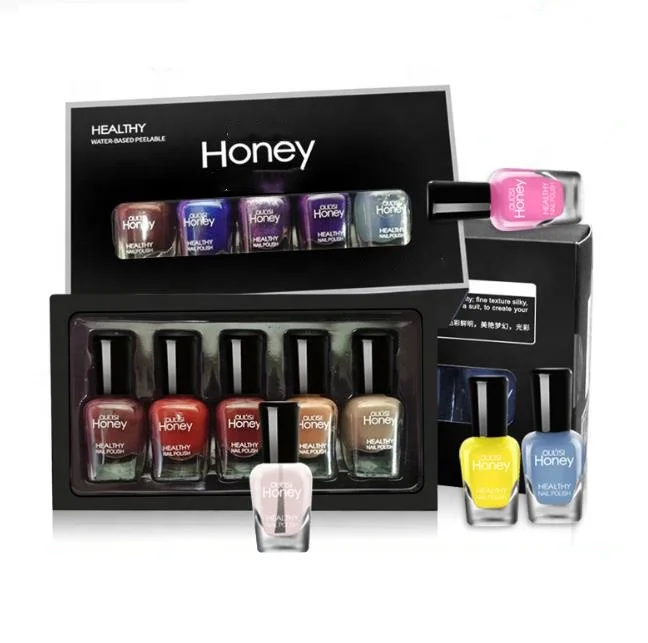 

High quality 10 bottles/set eco-friendly Water Based Air Dry Nail Polish Halal Peel Off Nail Polish
